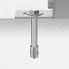 Image of ProductInUse. Front orientation. Anchors. Removable Taper-Bolt Anchors for Concrete.